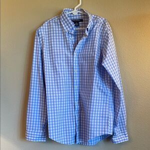 Boys Brooks Brothers Light Blue Gingham shirt button down collar size medium